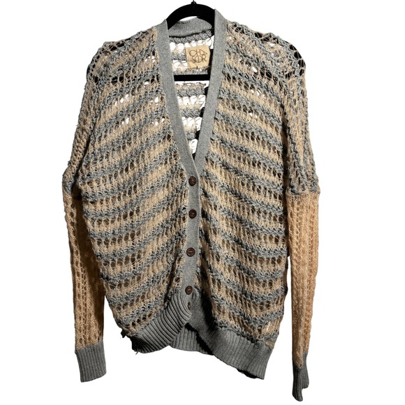 Chaser Sweaters - Chaser Open Knit Sweater Boho Layering Fairy Grunge Sweater Sheer Womens S